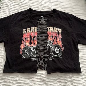 See through cropped tee